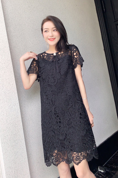 Hollow Water Soluble Loose Waist Dress