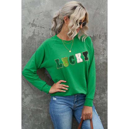 Women's Fashion Letter Embroidery Pullover Sweater