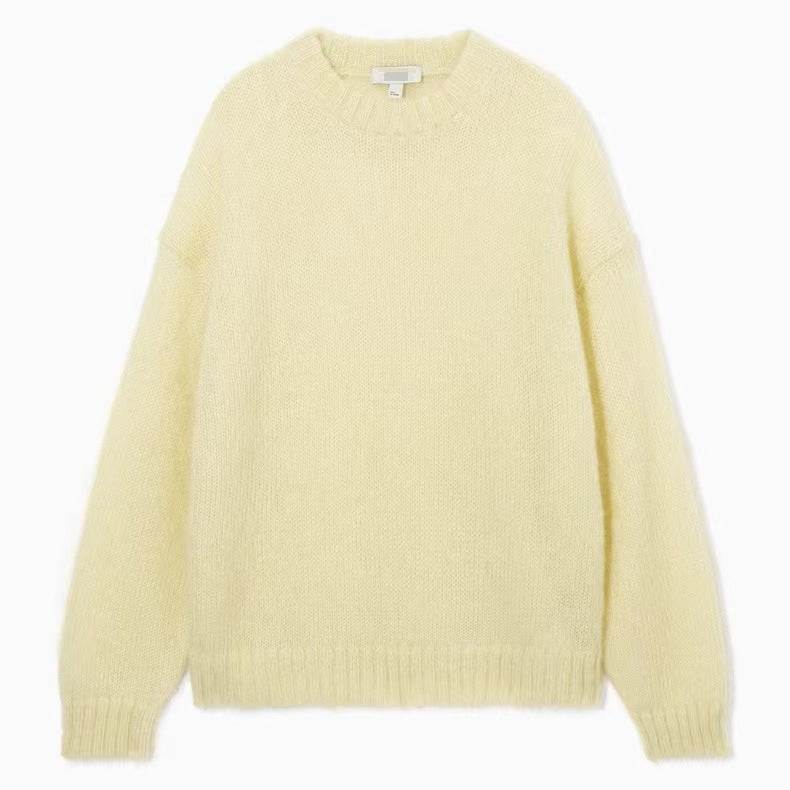 Women's Round-neck Mohair Blended Sweater