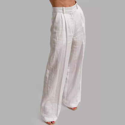 Chaleco Pantalones Traje sin mangas con cuello en V blanco puro