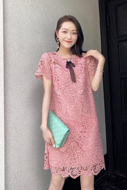 Hollow Water Soluble Loose Waist Dress