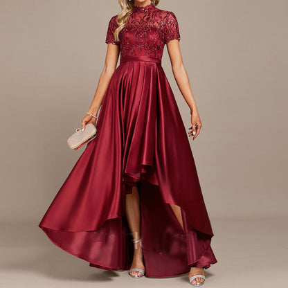 Fashion Lady Wine Red Fishtail Dress