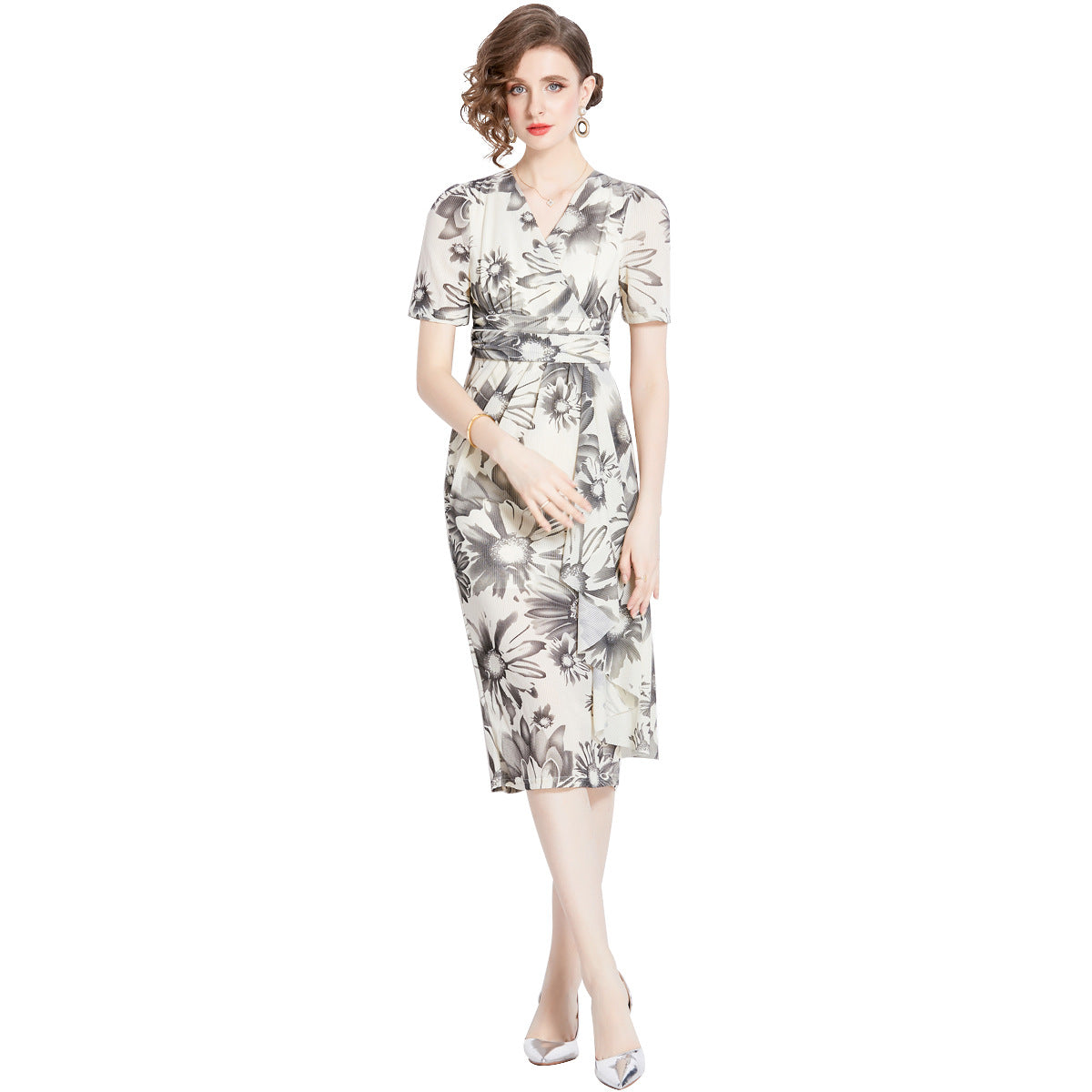 Slimming Floral Dress Women's Beautiful