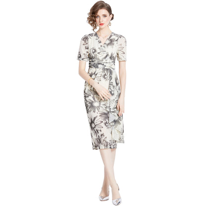 Slimming Floral Dress Women's Beautiful