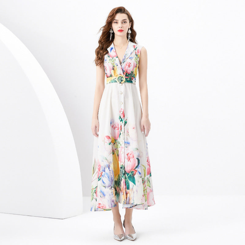 High-end Long Sleeveless Dress