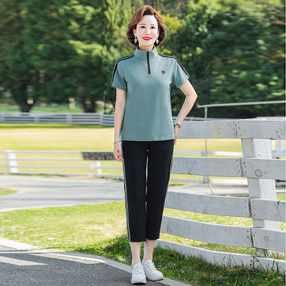 Mom Summer Clothes Temperament Leisure Suit