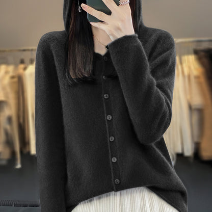 Pure Wool Sweater Women Cardigan Autumn And Winter Sweater