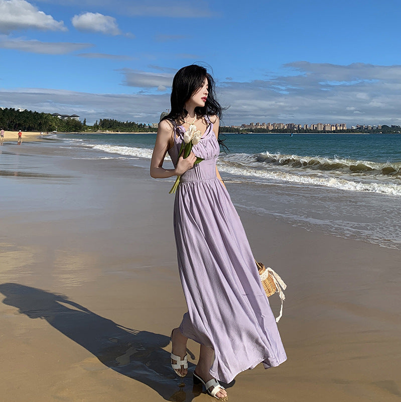 Gentle Seaside Vacation Sling Long Dress