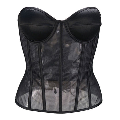 Robe de mariée en maille, corset transparent