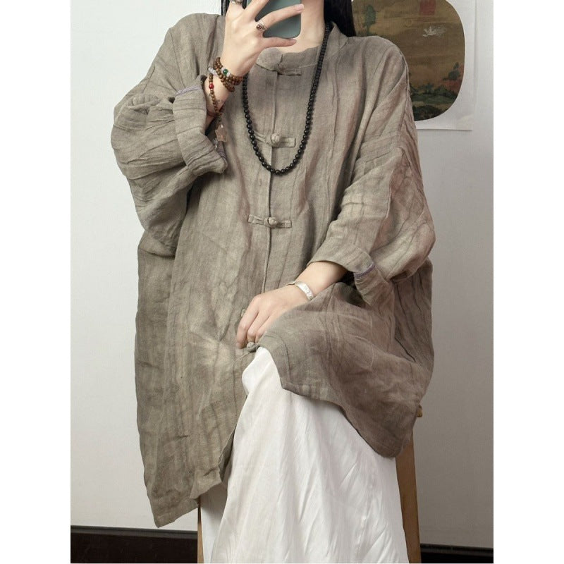 Women's Loose Fitting Chinese Style Cool Feeling Shirt