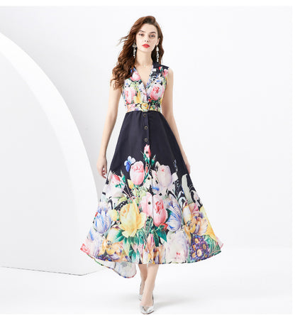 High-end Long Sleeveless Dress