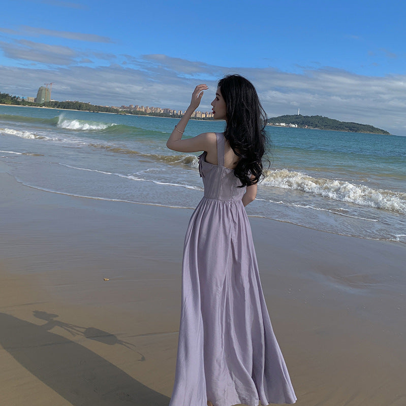 Gentle Seaside Vacation Sling Long Dress