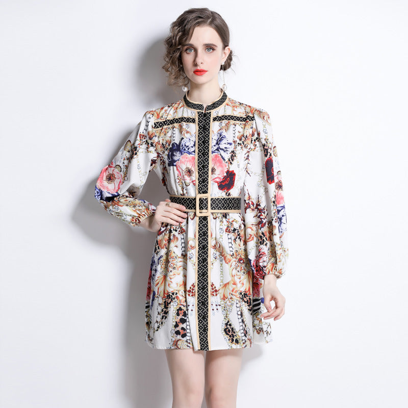 Early Spring Clothes Retro Elegant Socialite Shirt Floral Skirt