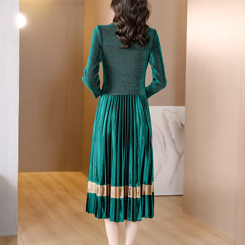 Pleated Dress Anti-aging Elegant Slimming Waist