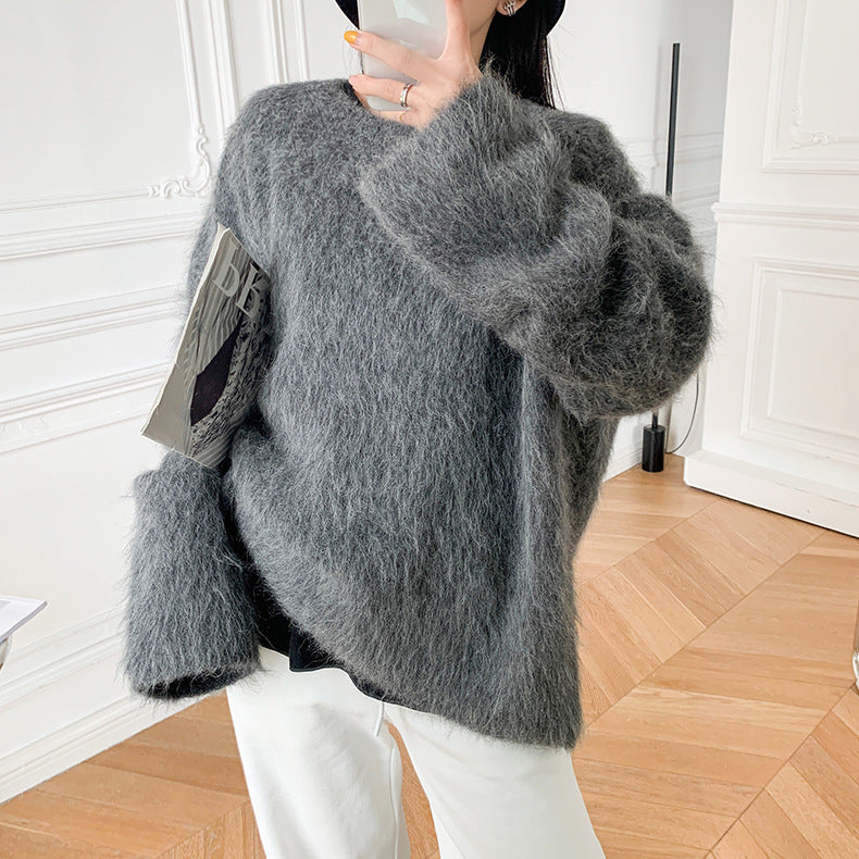 High-end Niche Alpaca Round Neck Wool Sweater