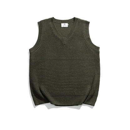 Gilet décontracté en tricot ample d'automne japonais