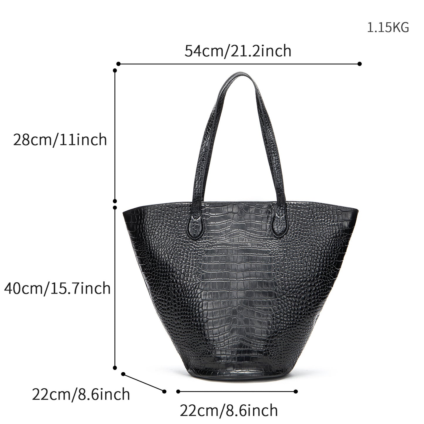 Crocodile Pattern Women's Tote Large Capacity Cylinder Advanced Sense