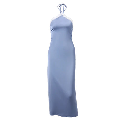 WhereMery – Robe Maxi en Satin, épaules dénudées, Sexy, esthétique, point en dentelle, dos nu, vêtements de plage, Robe de soirée élégante, été, 2023