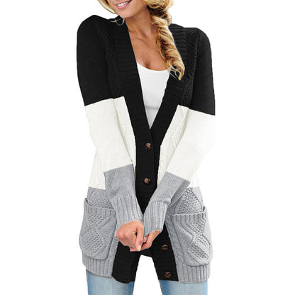 Knitted Sweater Women Autumn And Winter Cardigan Buttons