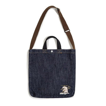 American Retro Denim Large Capacity Portable Shoulder Bag