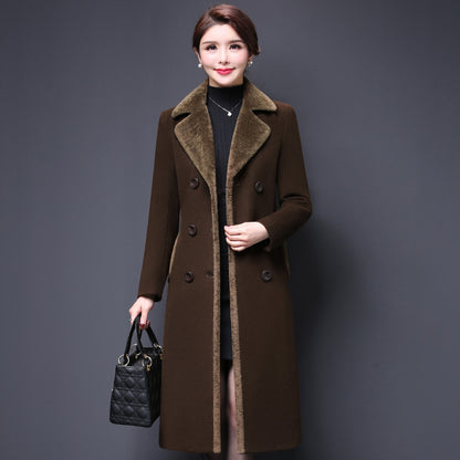 Middle-aged Women's Wool Coat Woolen Coat