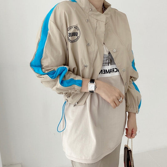 Korean Style Early Autumn Lapel Color Matching Fashion Suit