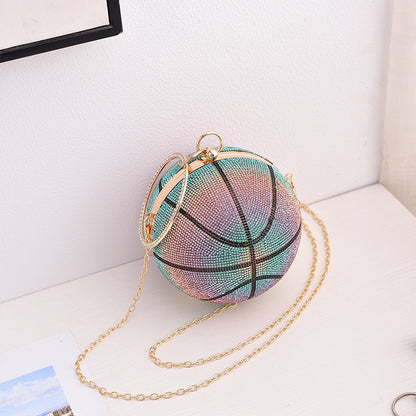 Colorful Basketball Dinner Bag Round Full Diamond