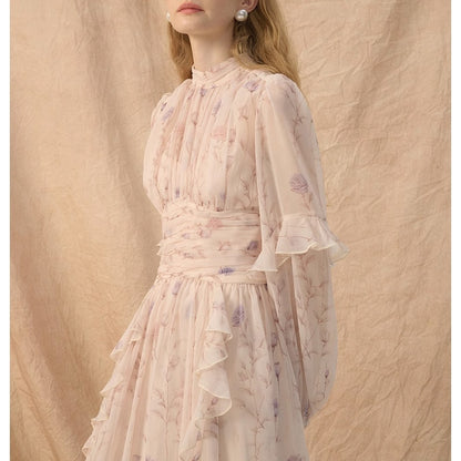 Gentle Elegant French Style Spring Chiffon Dress