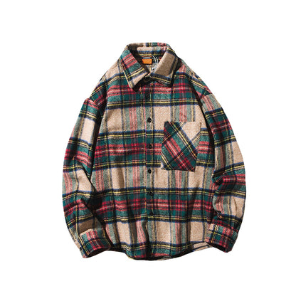 Trendy Cool Coat Long-sleeved Plaid Shirt