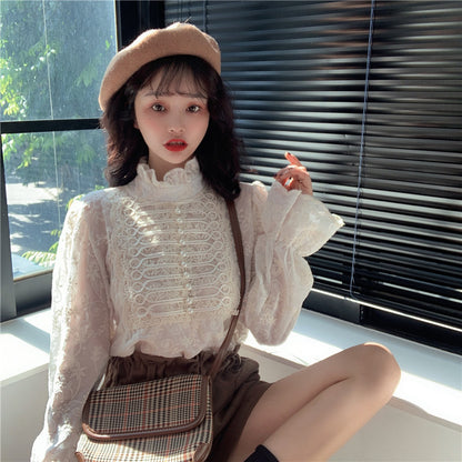 French Style Lace Shirt For Women In Spring And Autumn