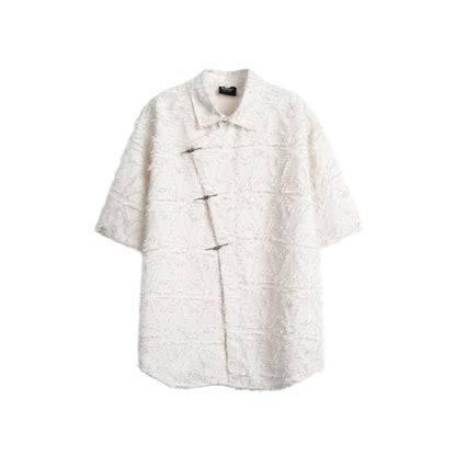 Niche Design Brushed French Shirt Loose Short Sleeve