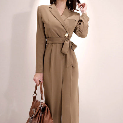 New Ladies Fashion Long-sleeved Women's Temperament Slim Jumpsuit