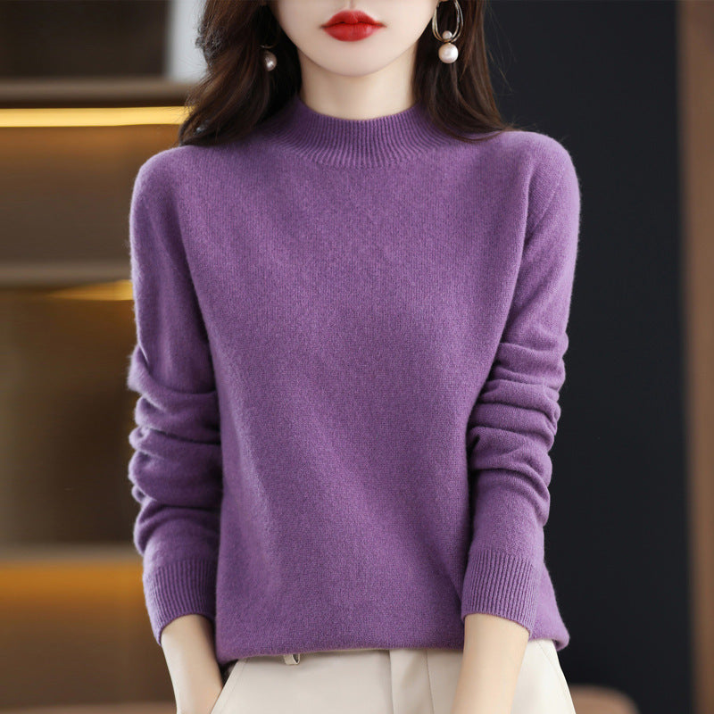 Half-collar Wool Sweater Bottoming Shirt Pullover