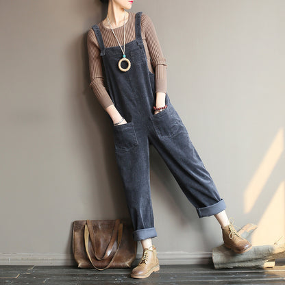 Retro Corduroy Women's Autumn Casual Overalls