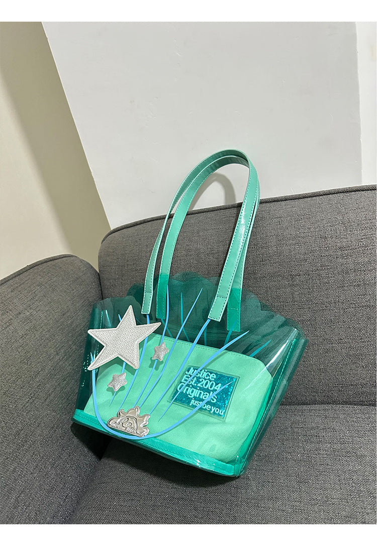 Bolso de mujer con diseño de estrella de cinco puntas DIY que empalma en las axilas