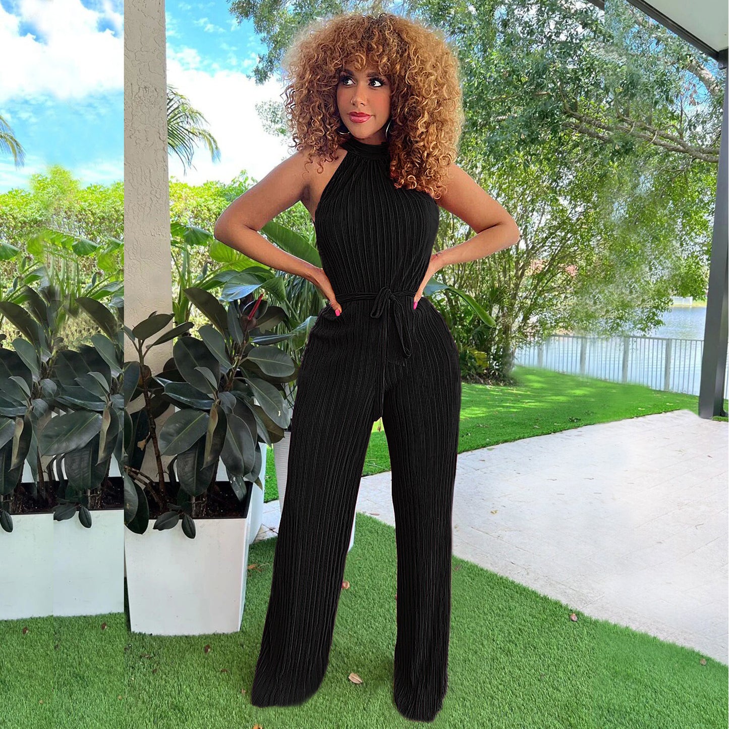 Fashion Women's Pleated Jumpsuit