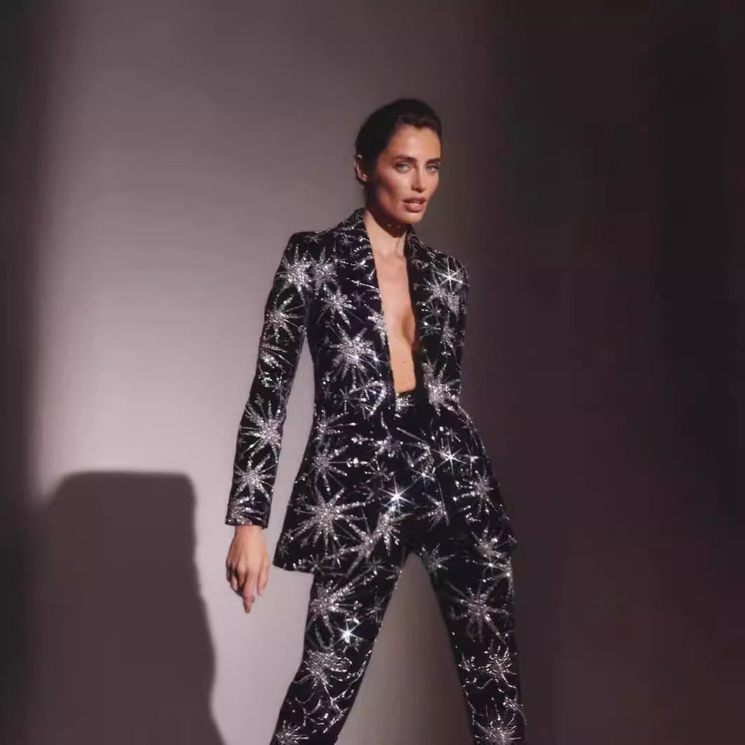 Fashion Women's Suit Starfish Long Three-piece Suit