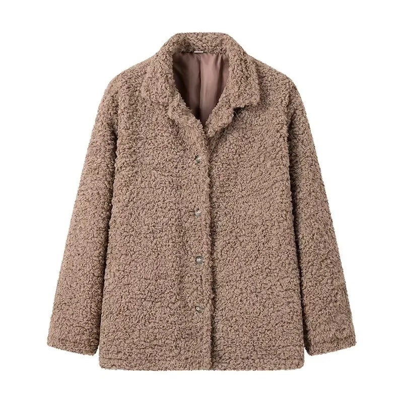 Manteau pour femme de tempérament chaud de style ample et paresseux