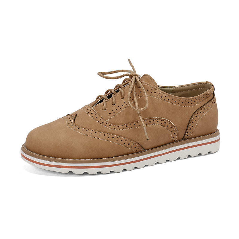 Zapatos de mujer Brogue Burnt primavera y otoño