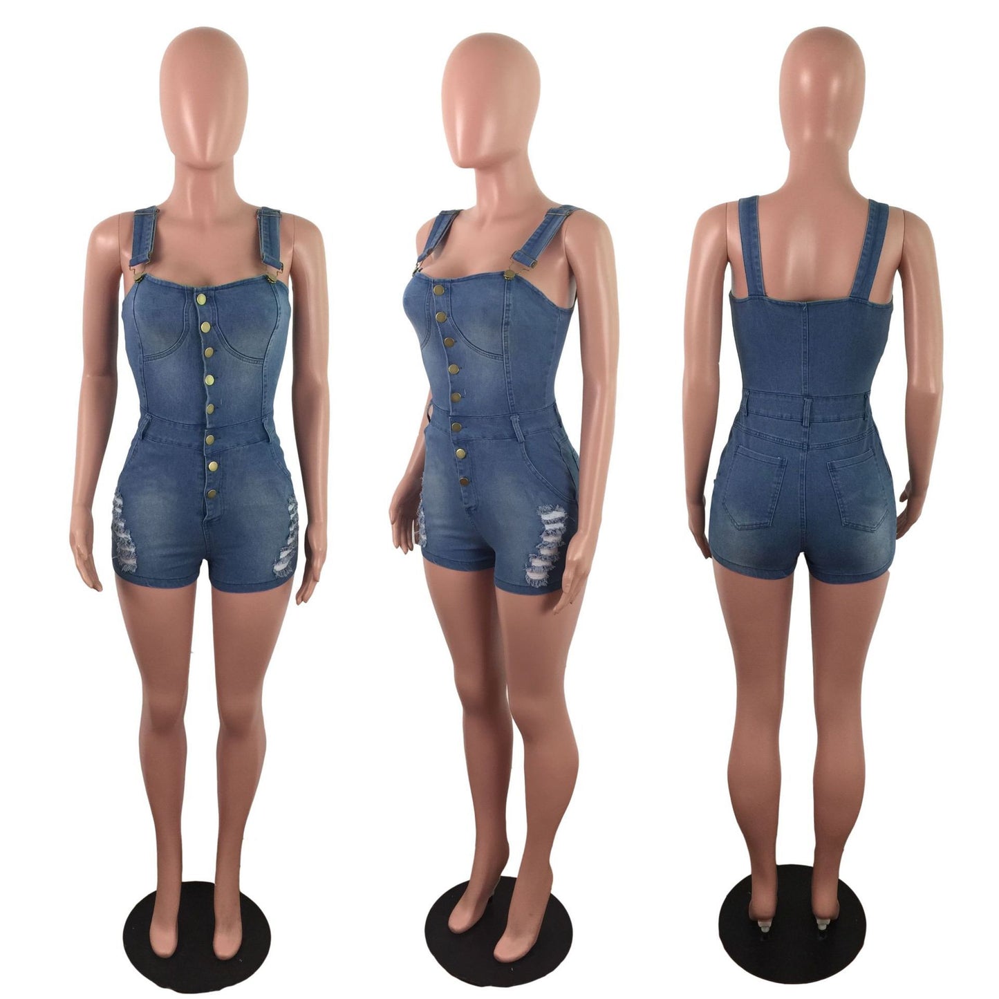 Combinaison amincissante en jean pour femme