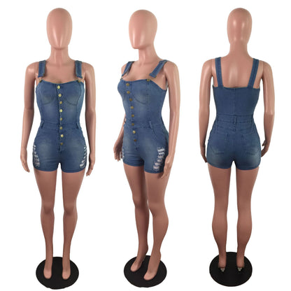 Women's Denim Slimming Jumpsuit