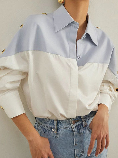 Women's French-style High-grade Color Matching Shirt