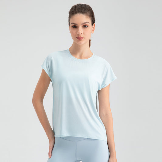 Costume de Yoga à manches courtes pour femmes, haut de sport respirant et Cool, séchage rapide, course à pied, Fitness, manches courtes