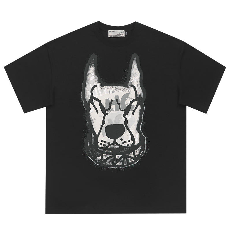 Veste à motif de police de caractères Graffiti Street Dog Head