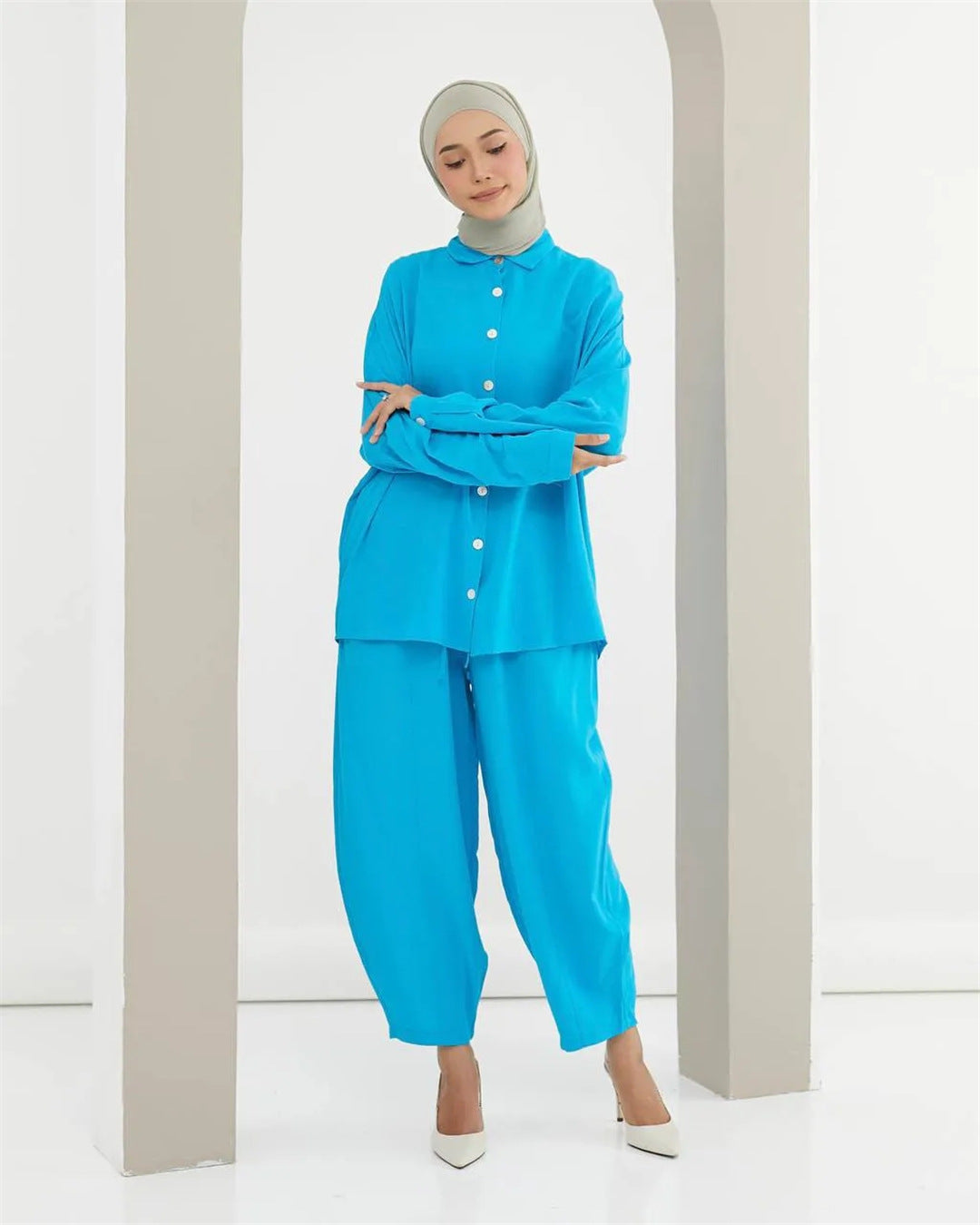 Indonesia Fashion Harem Pants Bat Sleeve Loose Leisure Suit