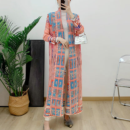 Fashion Women's Wear Pleated Gradient Robe