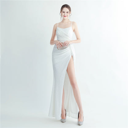 Women's Fashion Side Slit Sling Long Dress