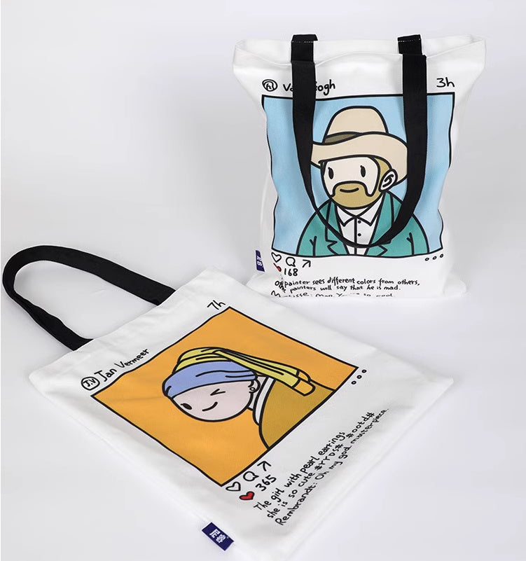 Illustration Ins Style Cute Portable Shoulder Canvas Bag