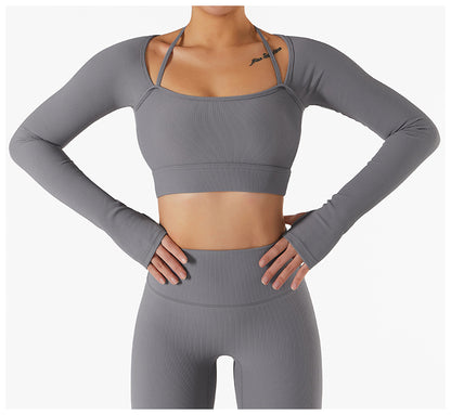 New Women's Long Sleeve Tight Yoga Top