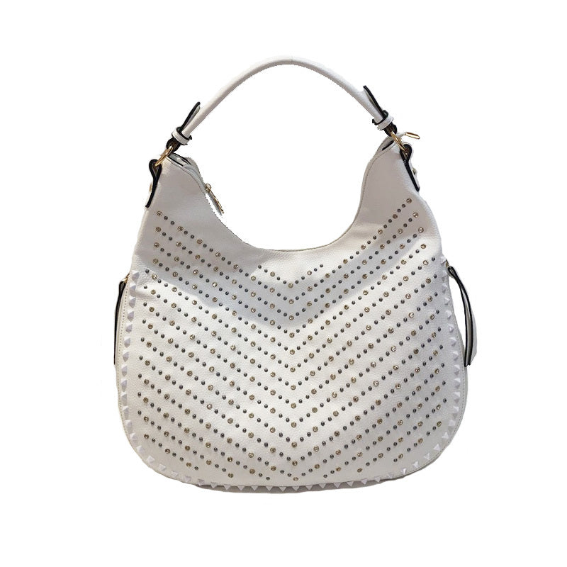 Bolso bandolera de un solo hombro para mujer con diamantes